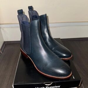 Hush Puppies Women's Navy Leather Boots
